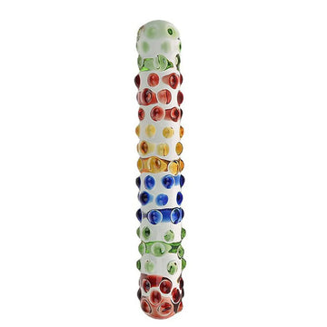Plug Anal de Vidro - Reto com Bolinhas Coloridas
