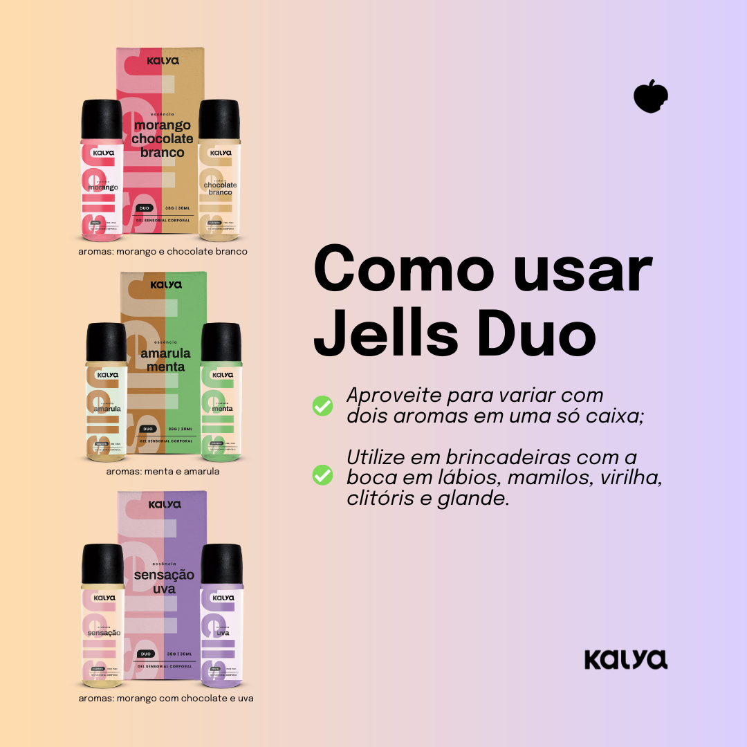Jells Duo Sensação e Uva - Gel Beijável Hot Duo